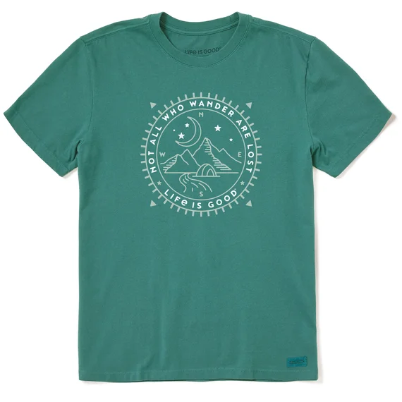 ---Men's Wander Compass Scene Short-Sleeve Crusther-LITE Tee - Spruce Green