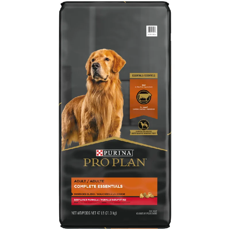 ---Purina Pro Plan Complete Essentials Shredded Blend Beef & Rice Formula Dry Dog Food