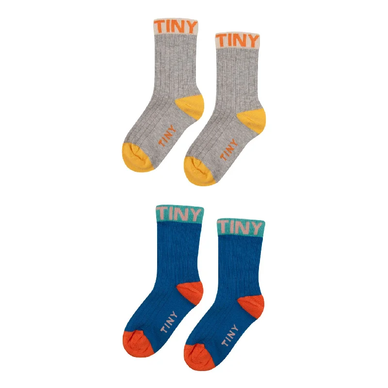 - Dog disposable foam shower gelTiny Cottons Ultramarine/Heather Grey Colorblock Socks Pack