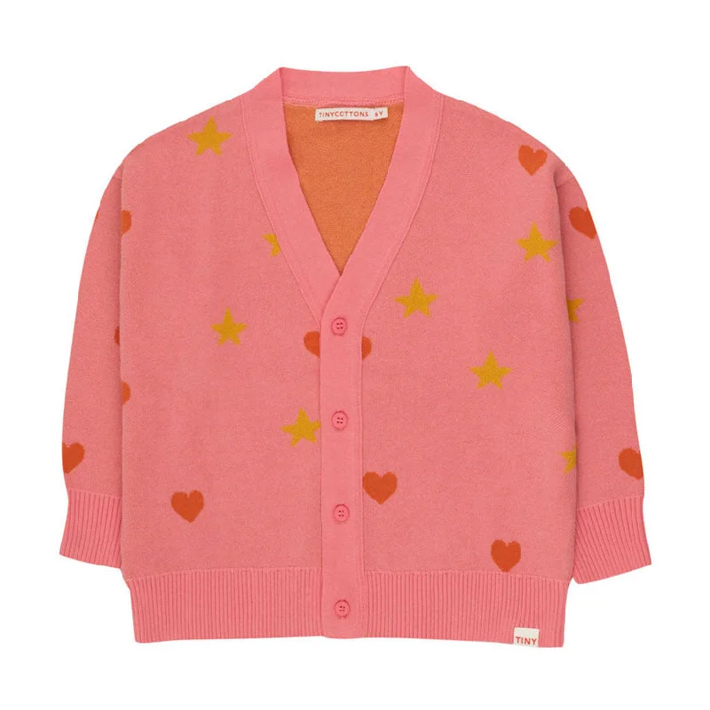 - ​​Christmas pet Christmas clothingTiny Cottons Pink Hearts Stars Cardigan