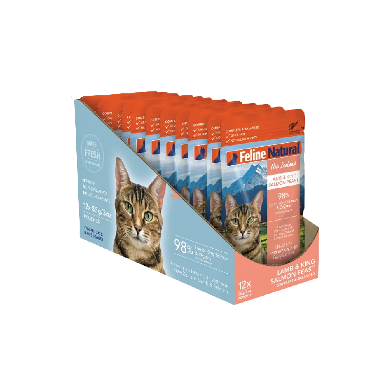 - Gastrointestinal conditioning dog foodFELINE NATURAL™POUCHES  Lamb & King Salmon Feast Pouch Cat Food