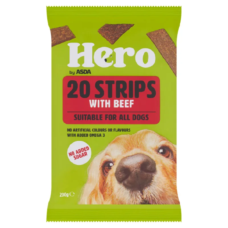 - ​​Christmas pet Christmas clothingHero by ASDA 20 Strips With Beef Suitable For All Dogs 200g