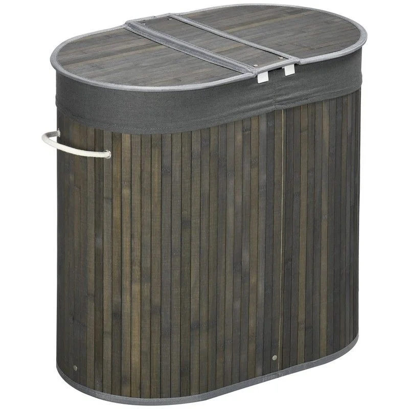 ---Bamboo Laundry Basket With Lid