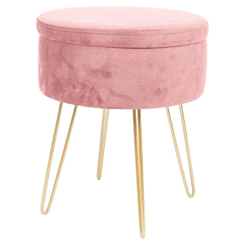 - Foldable and portable cat bagPink Round Velvet Storage Footstool - By Harbour Housewares