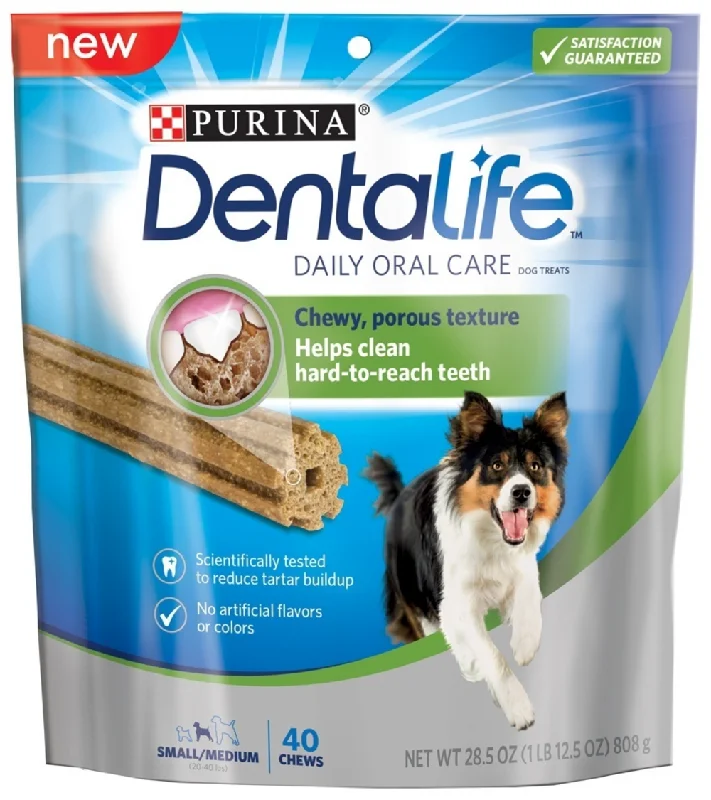 ---Purina Dentalife Daily Oral Care Adult Small & Medium Breed Chicken Flavor Dog Treats