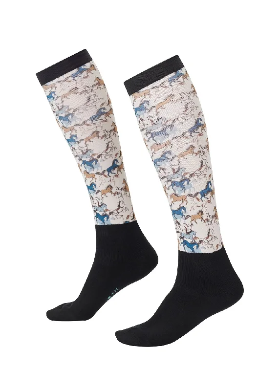 ---Dual Zone Equestrian Boot Socks - Print