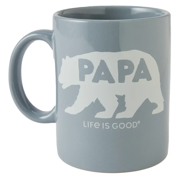 - Remote interactive pet feederPapa Bear Silhouette Jake's Mug - Stone Blue