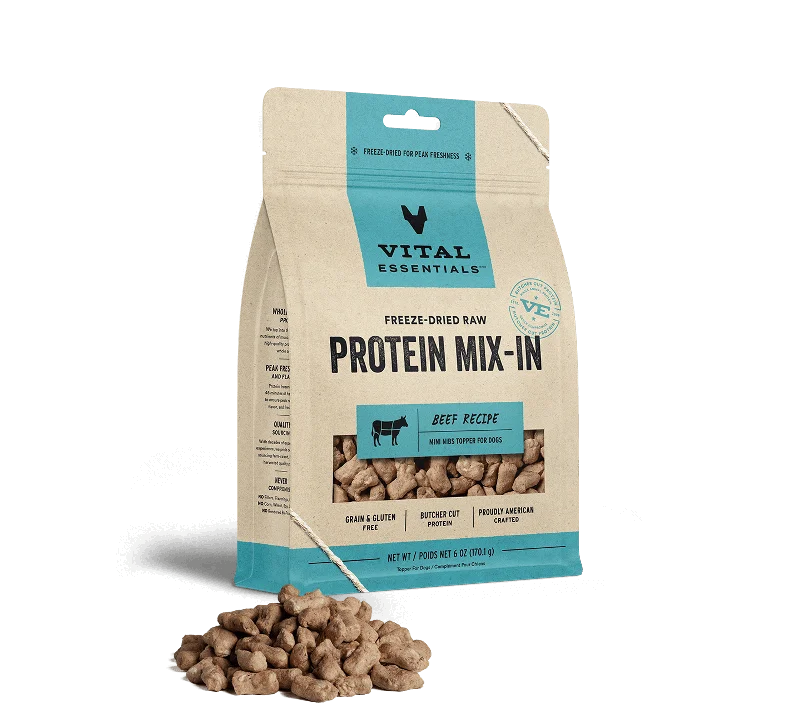 - Natural latex pet mattressVital Essentials Freeze Dried Raw Protein Mix-In Beef Recipe Mini Nibs Topper for Dogs