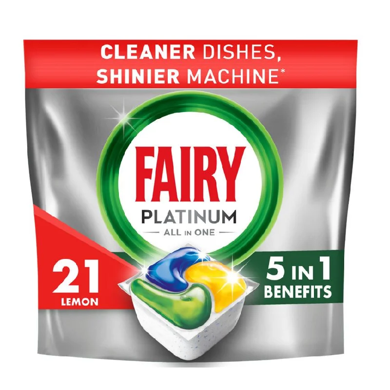 - Air box TSA certified check-inFairy Platinum All In One Dishwasher Tablets Lemon, 21 Tablets