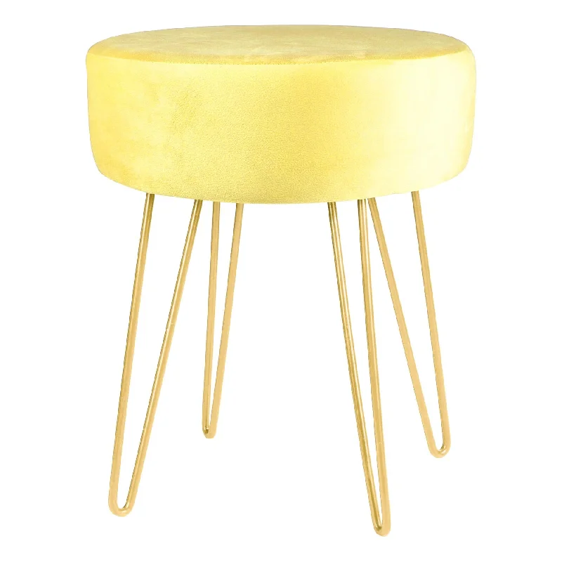  -Anti-scratch sofa protective coverYellow Round Velvet Footstool - By Harbour Housewares