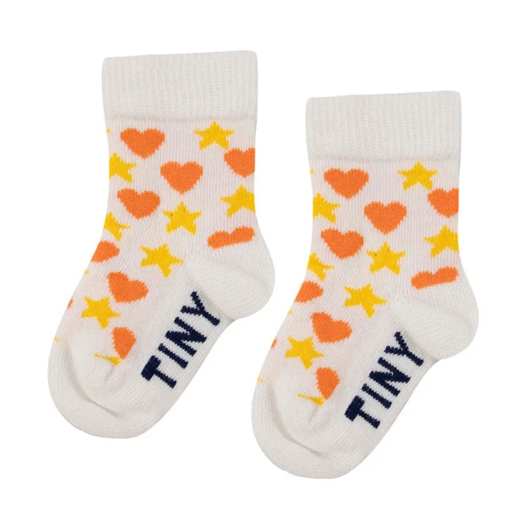 - Automatic temperature adjustment cat bedTiny Cottons Off-White Hearts Stars Medium Baby Socks