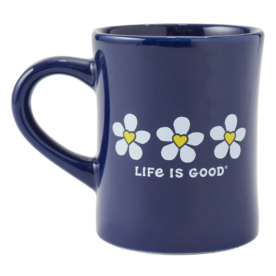  -Explosion-proof leash FOR LARGE dogsThree Heart Flowers Diner Mug - Darkest Blue