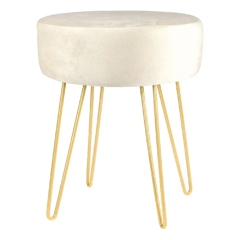 - ​​Pet toys under 10 yuanCream Round Velvet Footstool - By Harbour Housewares