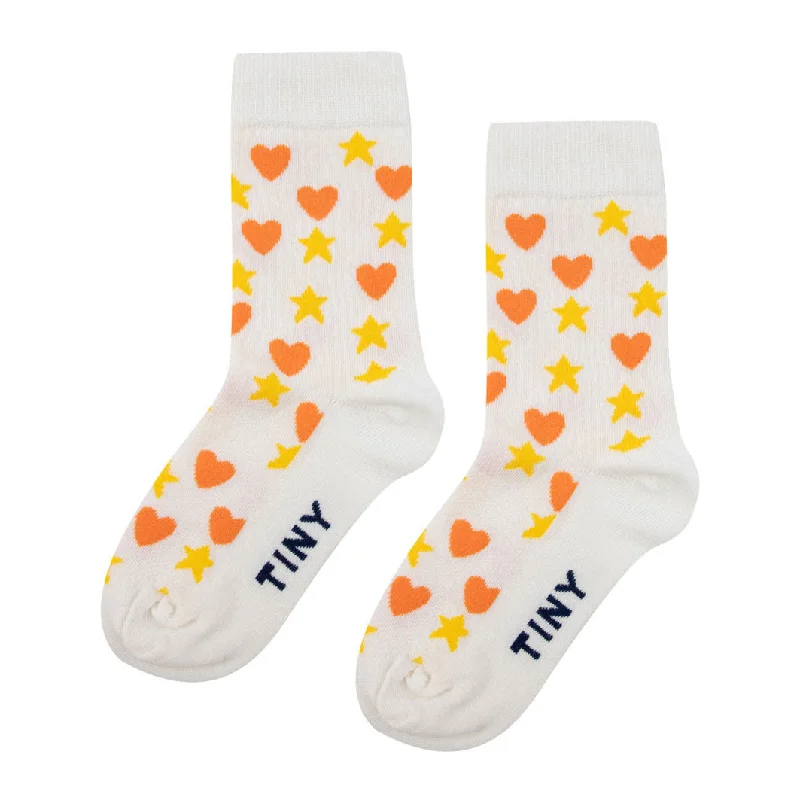 - Dog heart rate monitoring collarTiny Cottons Off-White Hearts Stars Medium Socks