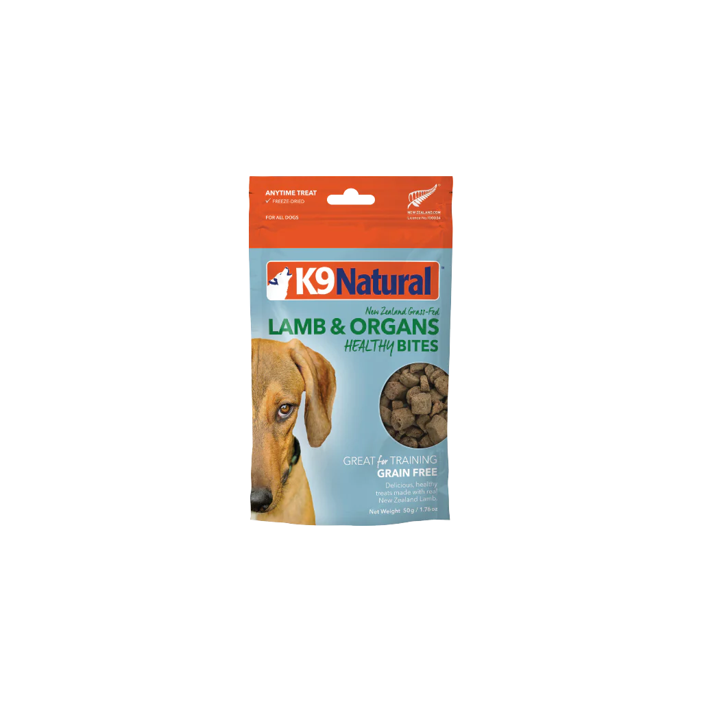 - Special food for puppiesK9 Natural Lamb & Organs Healthy Bites Dog Treats 50g