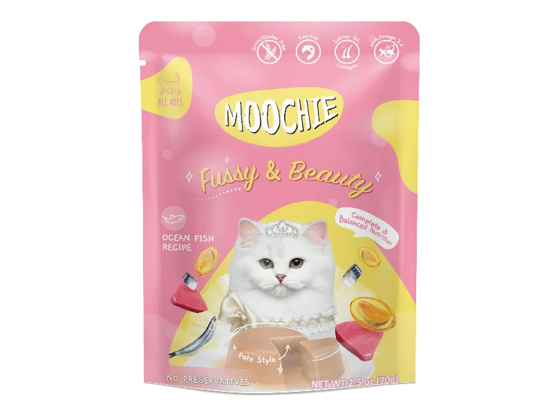    - Chicken flavor cat food  MOOCHIE CAT FOOD OCEAN FISH RECIPE