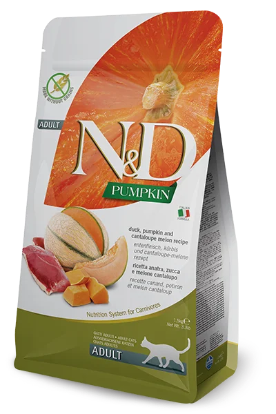    - Cat food for dental health  Farmina N&D Grain-Free Duck & Cantaloupe Adult Cat Food