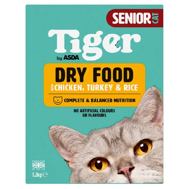 - Degradable pet feces bagASDA Tiger Senior Cat Dry Food with Chicken, Turkey & Rice 1.2kg