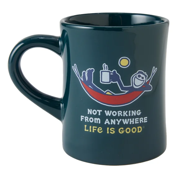 ---Not Working Hammock Diner Mug - Spruce Green