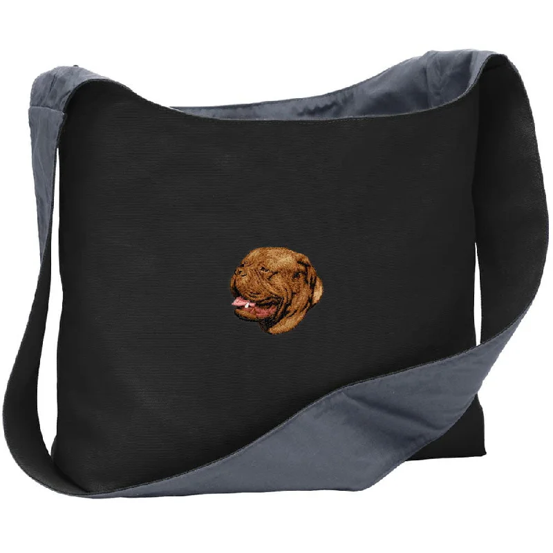  -Explosion-proof leash FOR LARGE dogsDogue de Bordeaux Embroidered Canvas Sling Bag