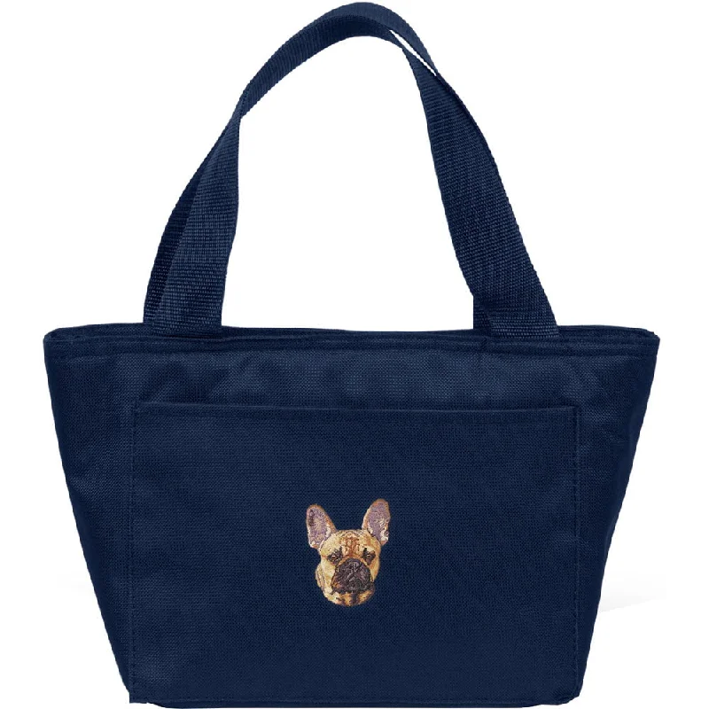 - Foldable and portable cat bagFrench Bulldog Embroidered Insulated Lunch Tote