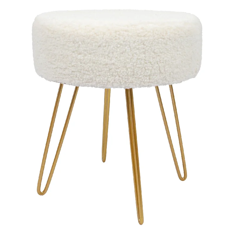 - Pet tear stain cleaning wipesCream H41 x D35cm Round Boucle Footstool - By Harbour Housewares