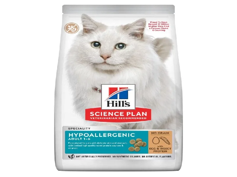    - Digestive care cat food  Hill`s Science Plan Hill`s Science Plan HYPOALLERGENIC CAT FOOD with EGG & INSECT PROTEIN 1.5 kg