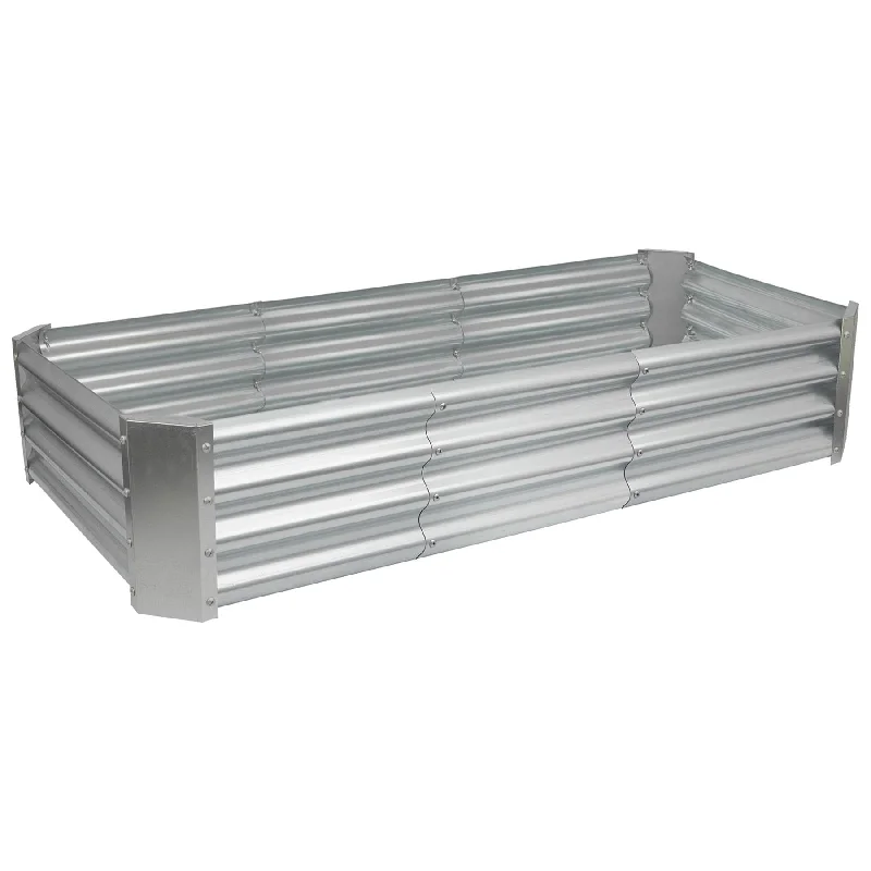 ---180cm x 90cm Rectangle Galvanised Steel Raised Garden Bed - By Harbour Housewares