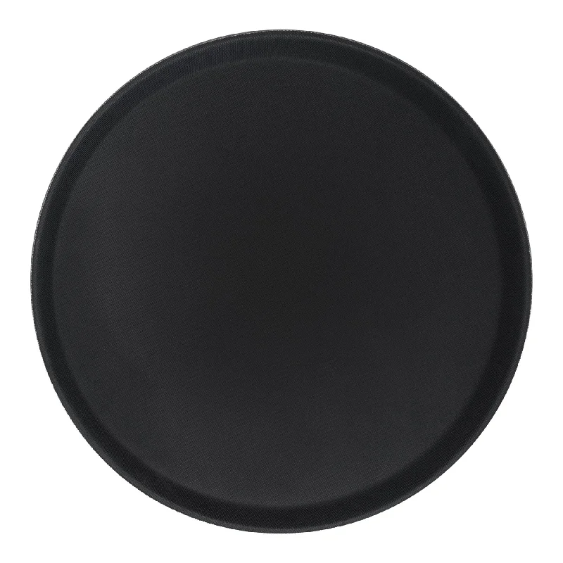 - Organic cotton dog bibsBlack 35.5cm Round Non-Slip Serving Tray - By Argon Tableware