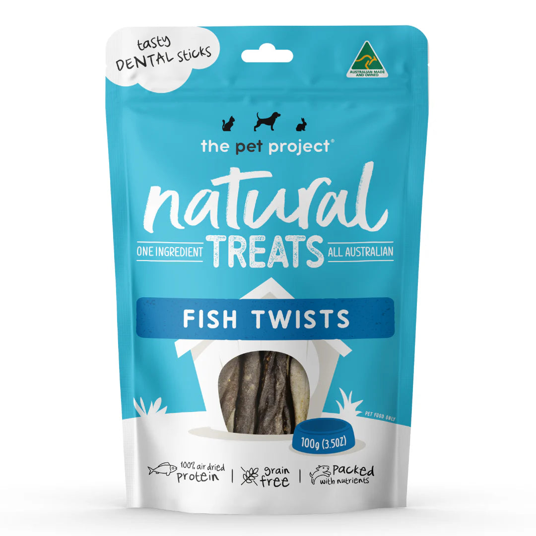 - Dog food improves immunityThe Pet Projcet FISH TWISTS (100G) Dog Treats