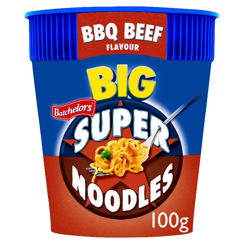 ---Batchelors Big Super Noodles Pot BBQ Beef Flavour 100g