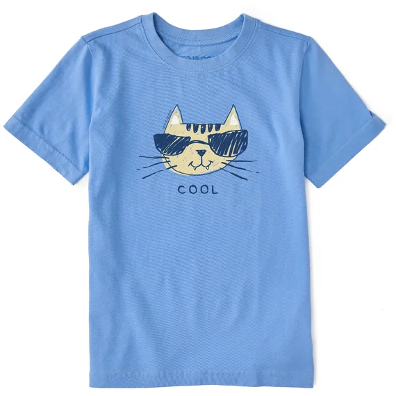 - Dog anti-slip matKids' Cool Cat Short-Sleeve Crusher Tee - Cornflower Blue