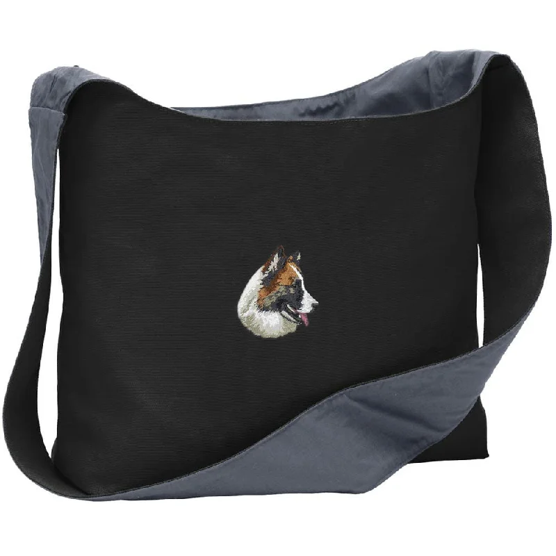 - Organic cotton dog bibsIcelandic Sheepdog Embroidered Canvas Sling Bag