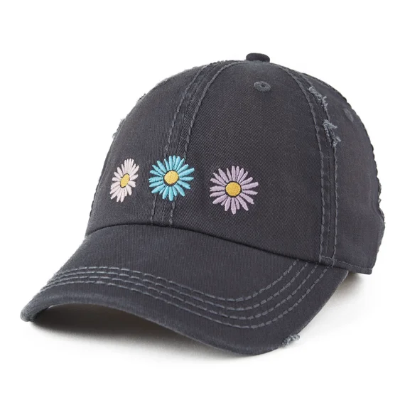 - Summer pet ice matThree Painted Daisies Sunwashed Chill Cap - Jet Black