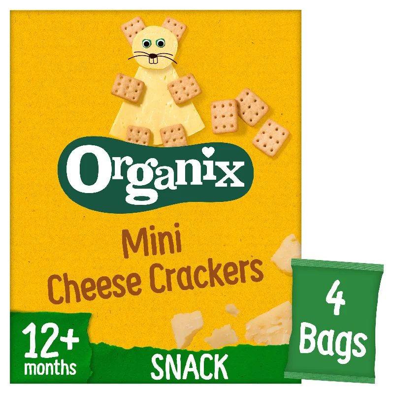 ---Organix Mini Cheese Crackers Toddler Snacks Multipack 12 months+ 4x20g