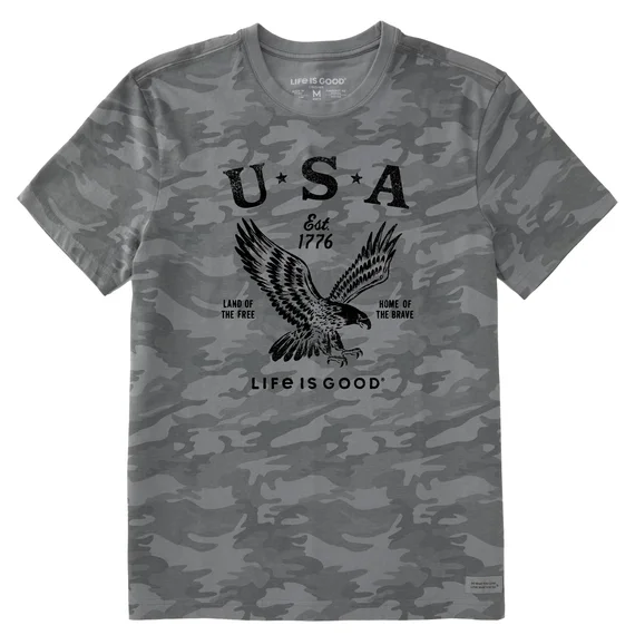 - Custom pet birthday cakeMen's USA 1776 Eagle Allover Printed Short-Sleeve Crusher Tee - Gray Camo