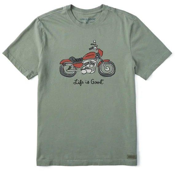 ---Men's Quirky Motocycle Short-Sleeve Crusher-LITE Tee - Moss Green