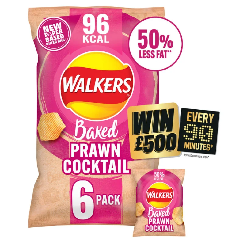 - Car dog seat beltWalkers Baked Prawn Cocktail Multipack Snacks Crisps 6 x 22g