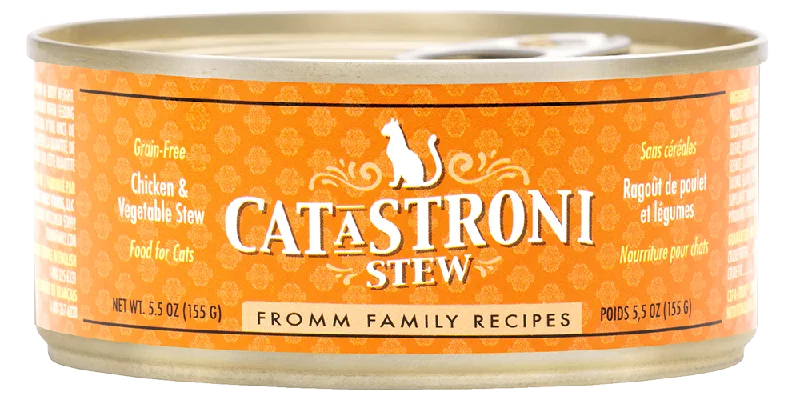    - Outdoor cat food  FROMM CATASTRONI CHICKEN & VEGETABLE STEW 5.5z WET CAT FOOD