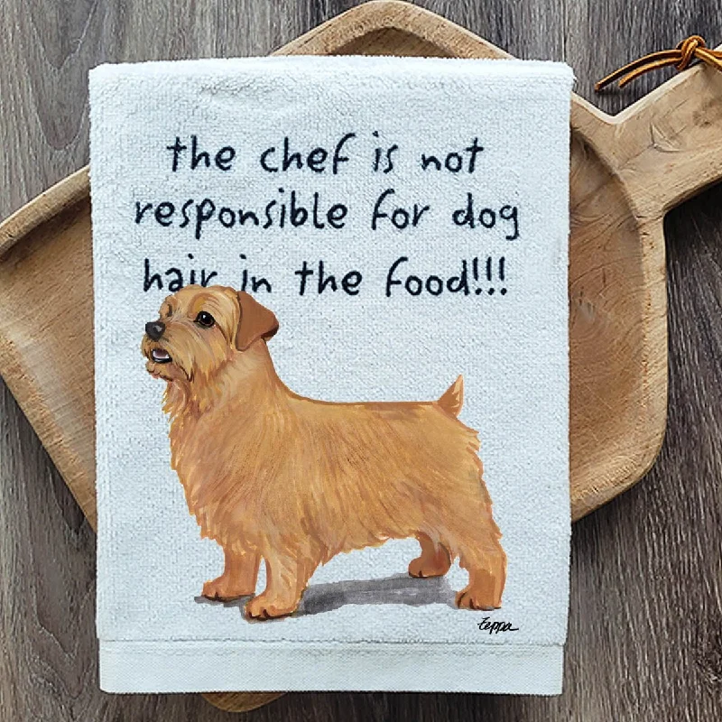 - Winter warm clothes for short-haired dogsNorfolk Terrier Dish Towel