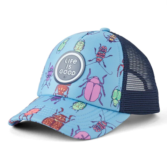 - Elderly dog ​​joint care mattressKids' Grid Bug Pattern Trucker Hat - Cool Blue